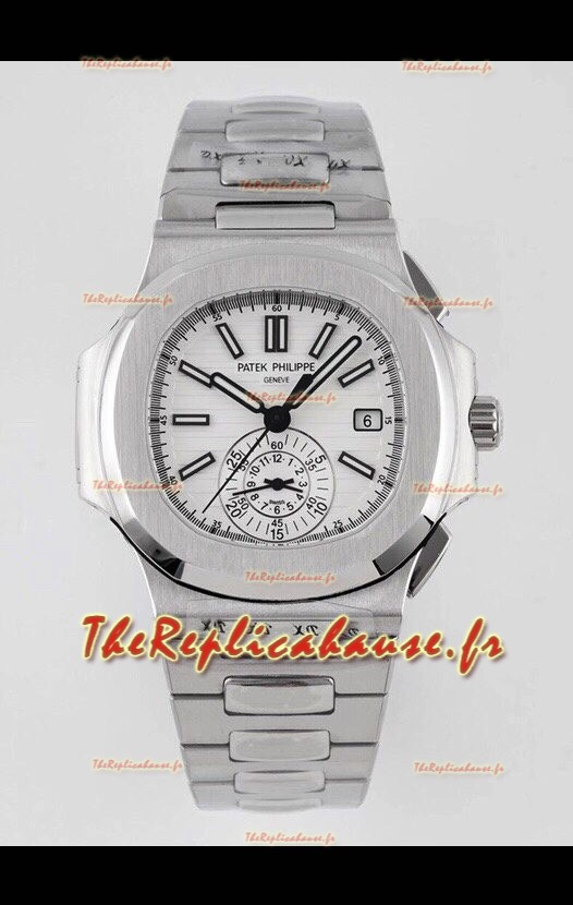 Patek Philippe Nautilus 5980/1A Boîte en acier 904L avec cadran blanc - Réplique Miroir 1:1
