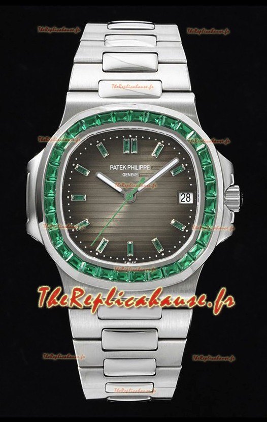 Patek Philippe Nautilus 5711 Cadran Gris Réplique Miroir 1:1 en Acier 904L avec Lunette Rubis
