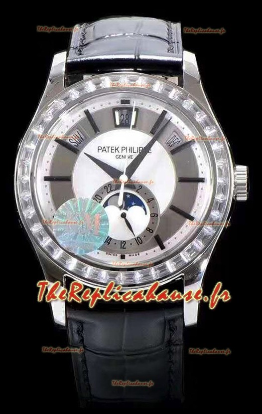 Patek Philippe 5205-001 Complications MoonPhase Cadran Gris Clair Réplique Suisse Miroir 1:1