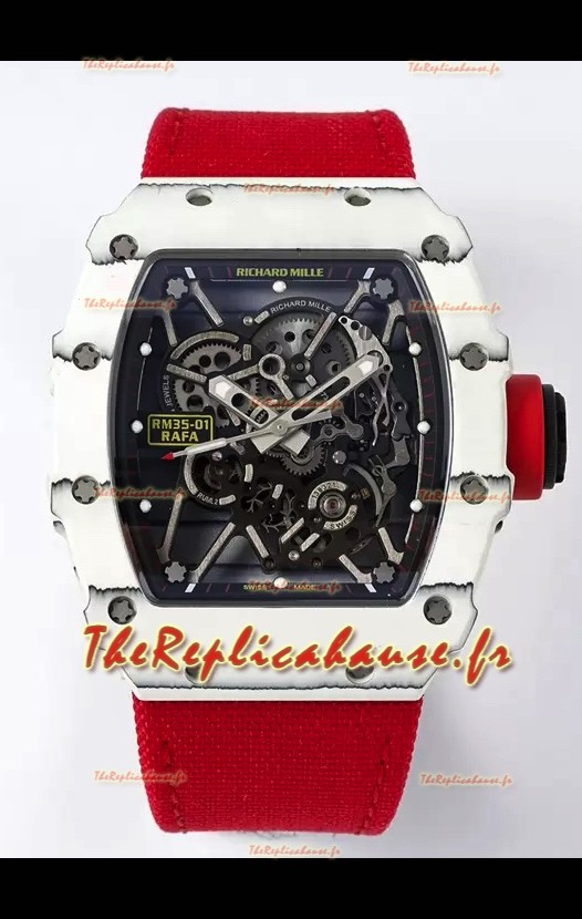 Richard Mille RM35-01 Rafael Nadal - Boîtier en fibre de carbone avec montre Super Clone Tourbillon Authentique 