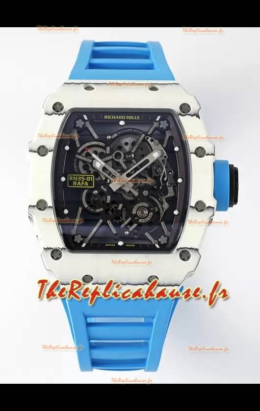 Richard Mille RM35-01 Rafael Nadal - Boîtier en fibre de carbone avec montre Super Clone Tourbillon Authentique 