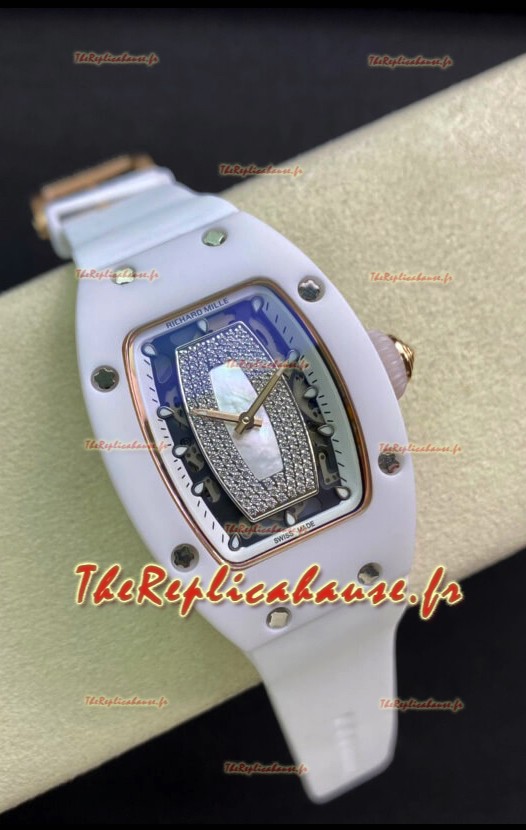 Richard Mille RM-07-01 Cadran Diamants Céramique Blanche Dames Réplique Suisse 1:1 