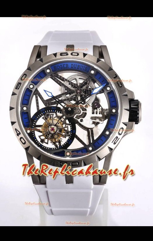 Roger Dubuis Excalibur Spider Flying Tourbillon Squelette Titanium Casing 45MM 1:1 Miroir Montre Suisse