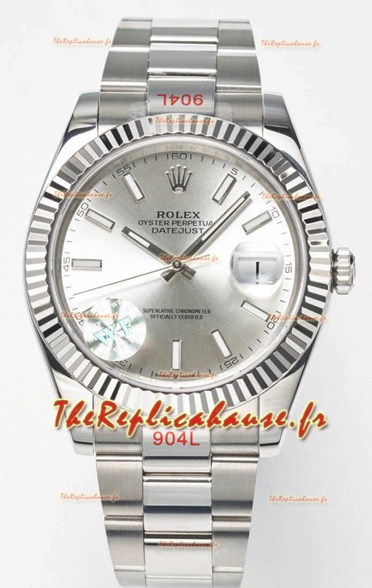 Rolex Datejust Cal.3235 Mouvement Montre Suisse Réplique Miroir 1:1 904L Acier 41MM - Cadran Acier 