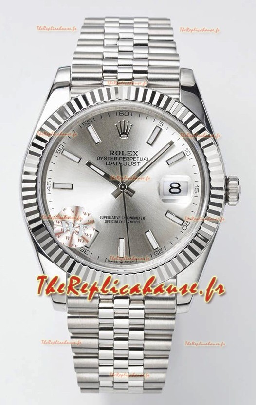 Mouvement Cal.3235 Montre Suisse Rolex Datejust Réplique 1:1 Miroir 904L Acier 41MM - Cadran Acier 