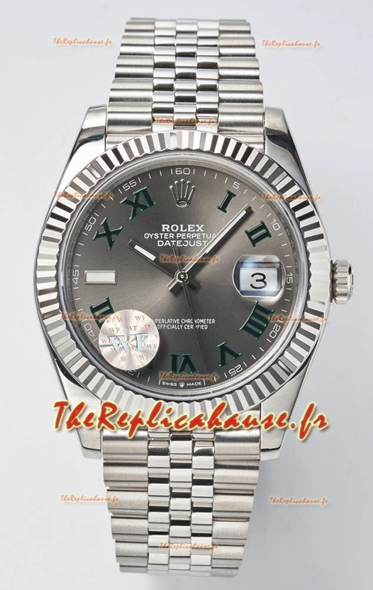 Rolex Datejust Cal.3235 WIMBLEDON Montre Suisse Réplique Miroir 1:1 904L Acier 41MM - Cadran Gris 