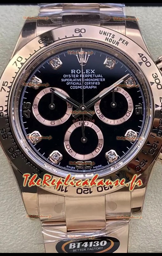 Montre Rolex Cosmograph Daytona M116505 Mouvement Original Cal.4130 - Acier 904L - Or Rose