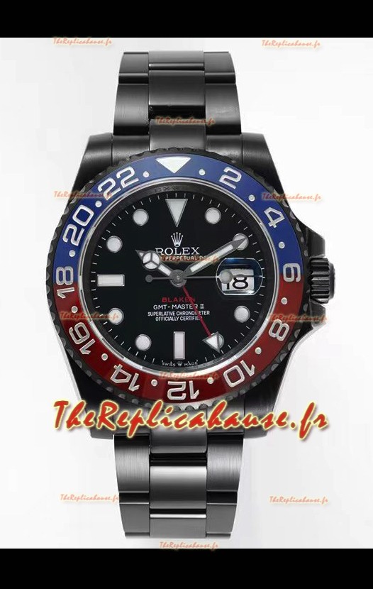 Rolex GMT Masters II REF.126710BLRO PEPSI BLAKEN Réplique Suisse - Acier 904L avec revêtement DLC