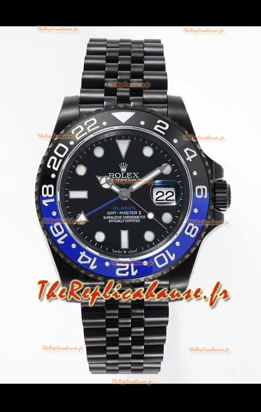 Rolex GMT Masters II REF.126710BLRO Batman BLAKEN Réplique Suisse - Acier 904L avec revêtement DLC