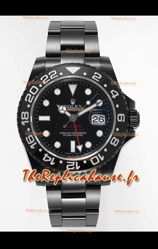 Rolex GMT Masters II REF.126710BLRO BLAKEN Réplique Suisse - acier 904L avec revêtement DLC