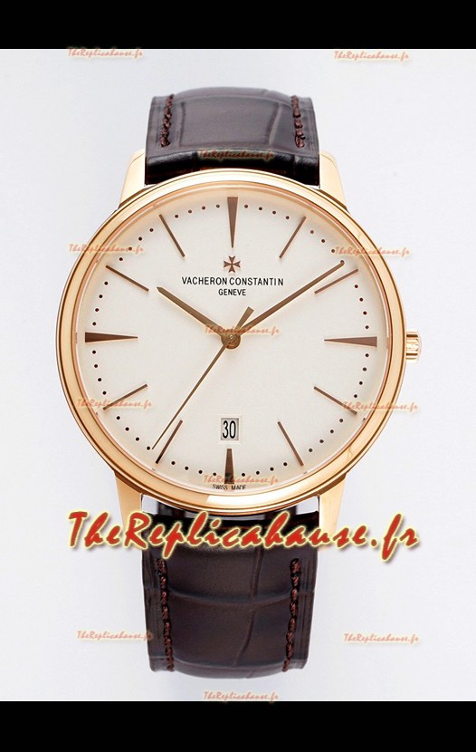 Vacheron Constantin Patrimony Or Rose 1:1 Miroir Réplique Montres 40MM 904L Acier 
