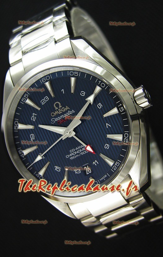 Montre Omega Seamaster Aqua Terra GMT 150M 43 mm Répliquée à l’identique 1:1 Cadran bleu