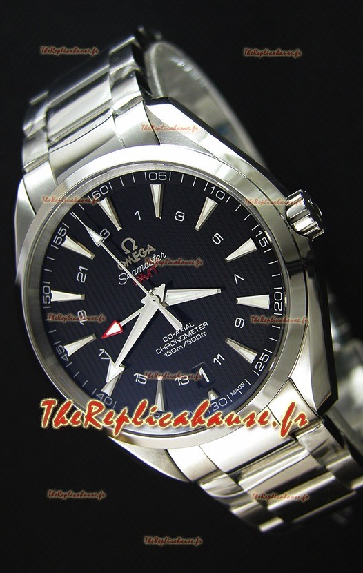 Montre Omega Seamaster Aqua Terra GMT 150M 43 mm Répliquée à l’identique 1:1 Cadran Noir