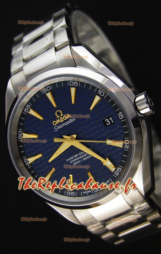 Montre Omega Seamaster Aqua Terra Co-Axial Suisse Édition Limitée Bleu Répliquée à l’identique 1:1