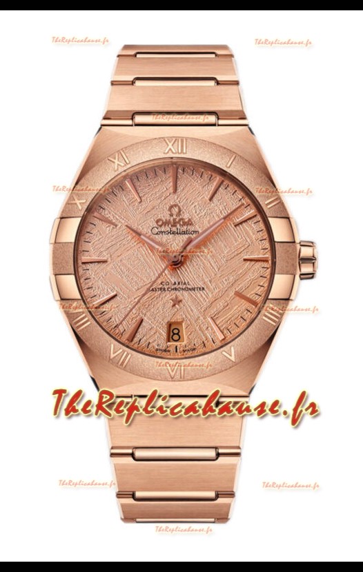Omega Co-Axial Constellation Cadran Météorite Or Rose Réplique miroir 1:1 41MM