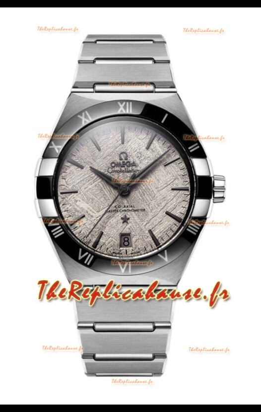 Omega Co-Axial Constellation Acier inoxydable Cadran Météorite Réplique miroir 1:1 41MM