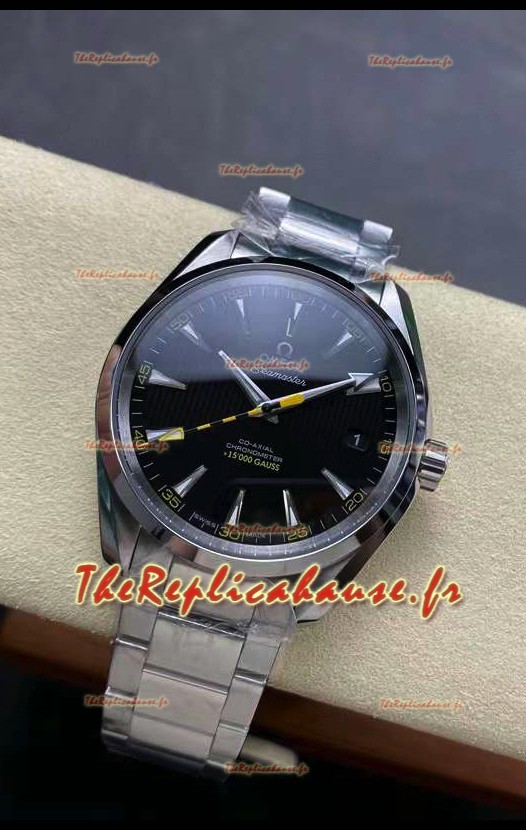 Omega Aqua Terra 150M Cadran noir Boîtier acier 904L Aiguilles colorées Réplique miroir 1:1 41MM 