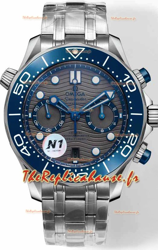 Omega Seamaster Co-Axial Master Chronograph en acier inoxydable Cadran gris 44MM Réplique miroir 1:1