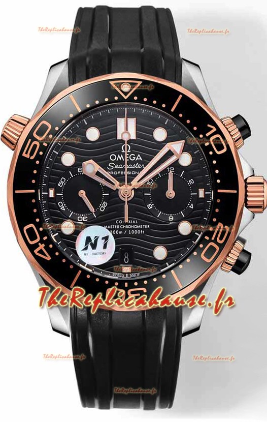Omega Seamaster Co-Axial Master Chronograph Cadran noir bicolore 44MMRéplique miroir 1:1