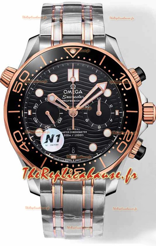 Omega Seamaster Co-Axial Master Chronographe Deux Tons Bracelet Acier 44MM Réplique miroir 1:1