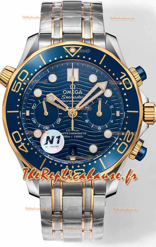 Omega Seamaster Co-Axial Master Chronograph - Cadran bleu bicolore - 44 mm - Réplique miroir 1:1