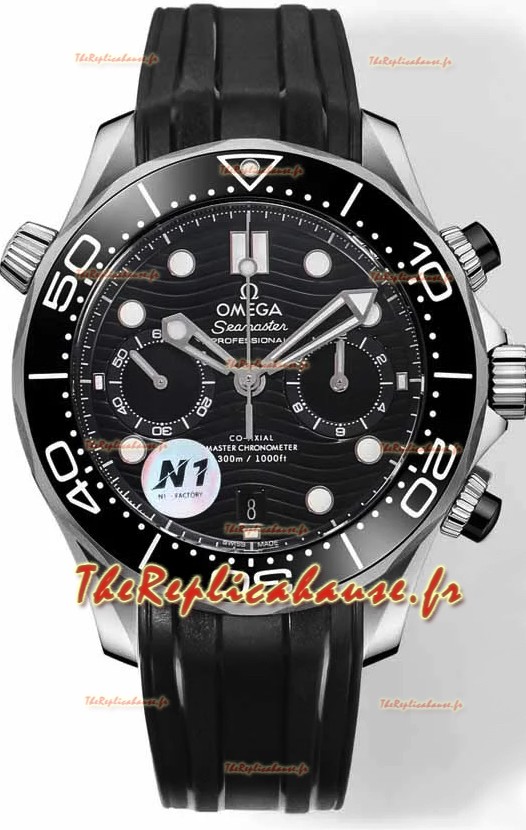 Omega Seamaster Co-Axial Master Chronograph en acier inoxydable cadran noir 44MM Réplique miroir 1:1