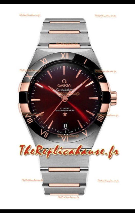 Omega Co-Axial Constellation Cadran Noir Bourgogne Réplique miroir 1:1 41MM