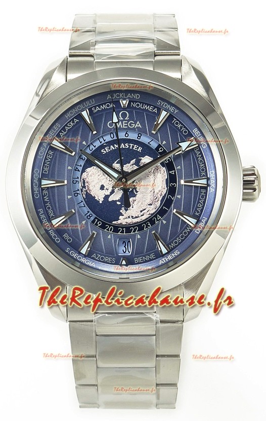 Omega Aqua Terra 150M Wolrd Timer 24 Summer Cadran Bleu 904L Acier Réplique 1:1 41MM 
