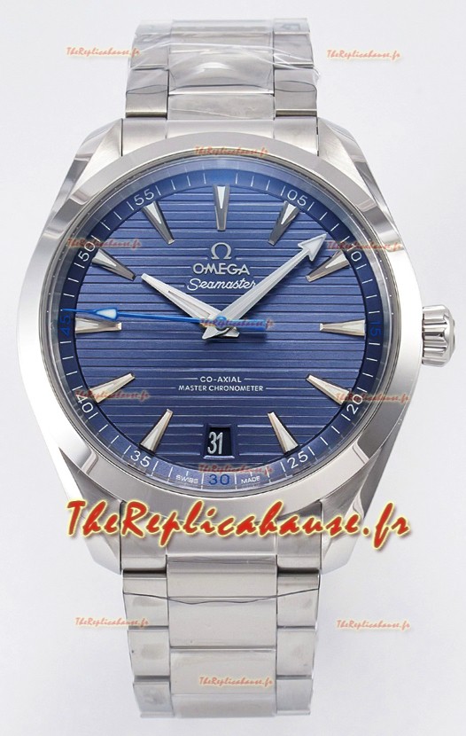 Omega Aqua Terra 150M Cadran Bleu 904L Boîtier Acier Réplique miroir 1:1 41MM 