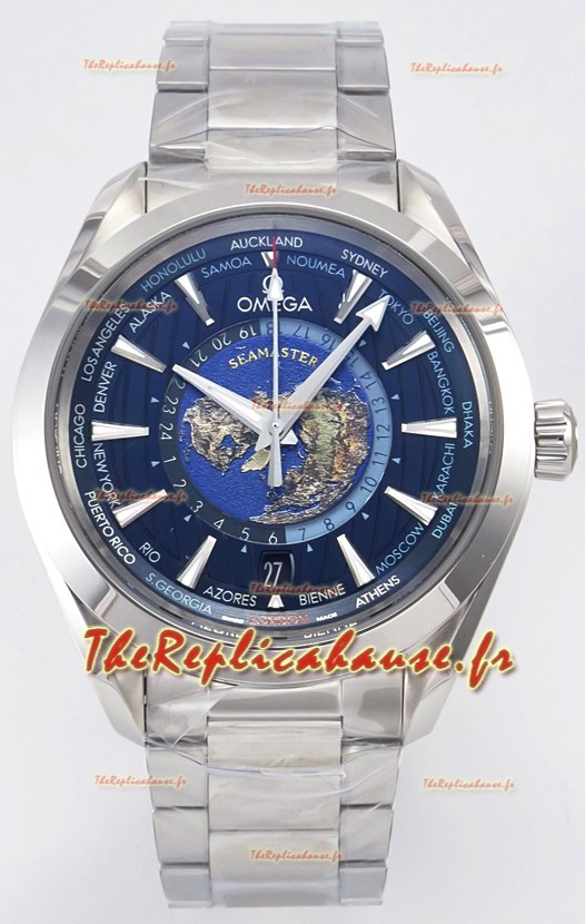 Omega Aqua Terra 150M Wolrd Timer 24 Cadran bleu 904L Acier Réplique 1:1 41MM 