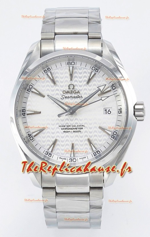 Omega Aqua Terra 150M Cadran Blanc 904L Boîtier Acier Réplique miroir 1:1 41MM 