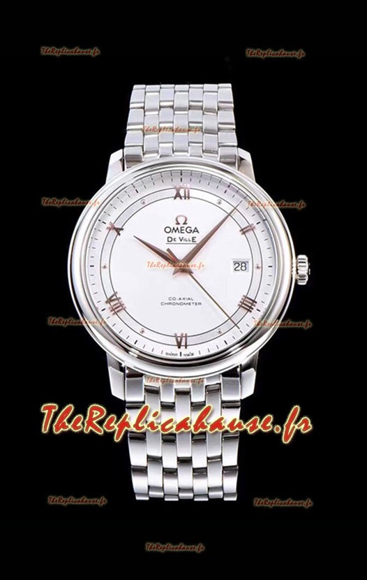 Montre Omega De Ville Prestige Co-Axial 36.8MM cadran blanc 1:1 réplique miroir suisse 