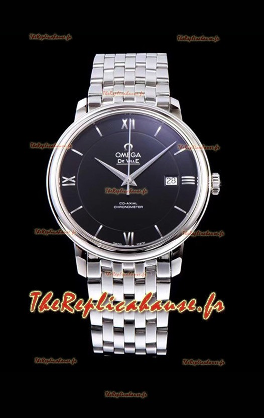 Montre Omega De Ville Prestige Co-Axial 36.8MM Cadran noir 1:1 Réplique miroir suisse 