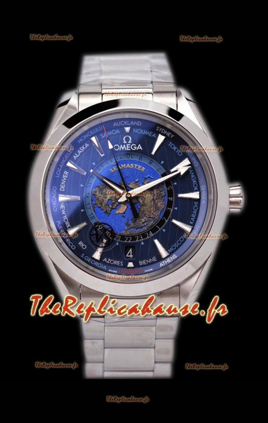 Montre Omega Seamaster Aqua Terra 150M GMT Réplique suisse de l'heure mondiale 