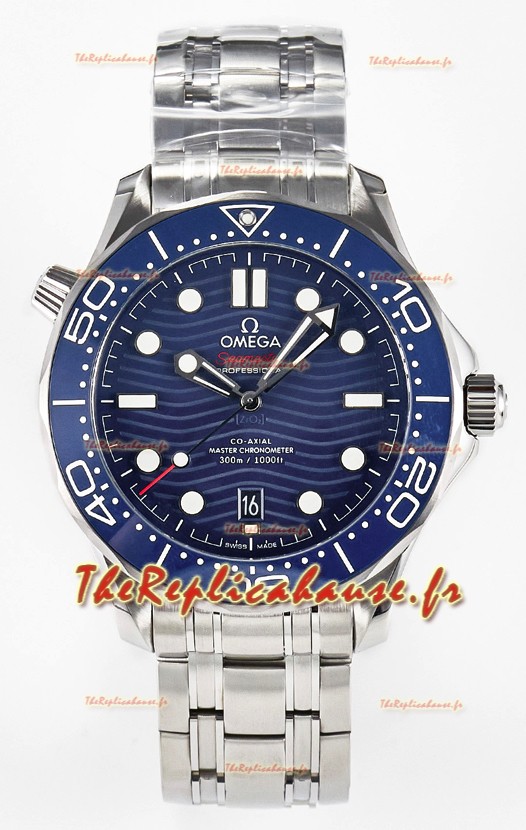 Omega Seamaster Super Clone 300M Master Chronometer Montre bleue en acier suisse 904L