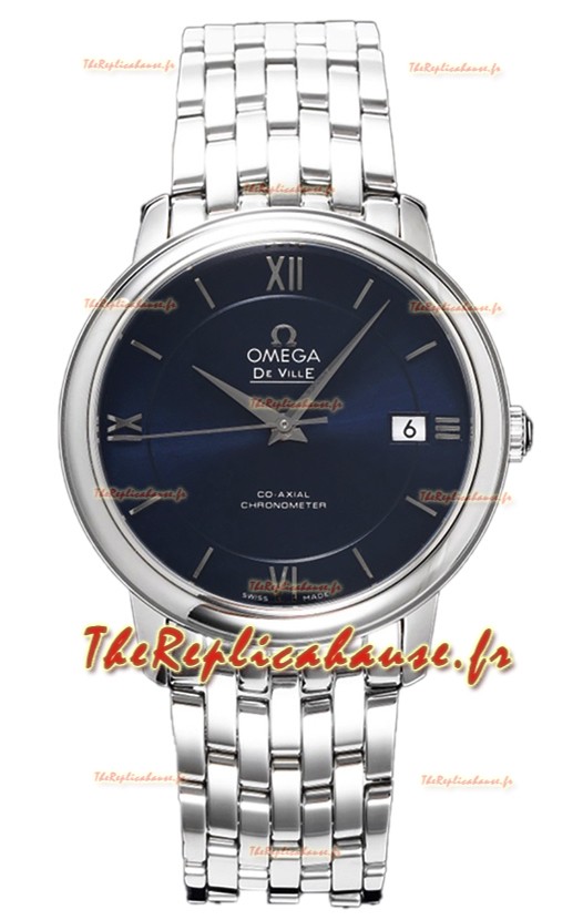 Omega De Ville Co-Axial Chronometer 36.8MM Montre Suisse Réplique avec cadran bleu foncé 