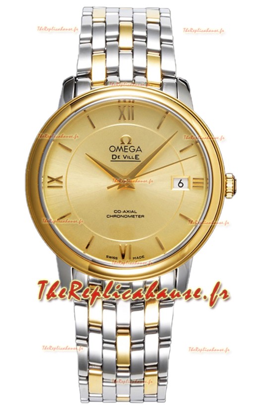 Omega De Ville Co-Axial Chronometer 36.8MM Montre Suisse Réplique avec boîtier bicolore