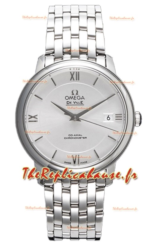 Omega De Ville Co-Axial Chronometer 36.8MM Montre Suisse Réplique avec cadran argenté 
