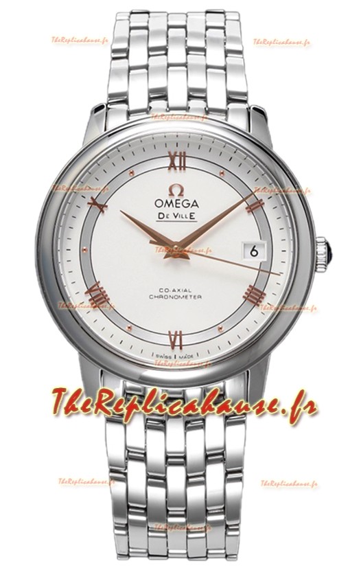 Omega De Ville Co-Axial Chronometer 36.8MM Montre Suisse Réplique avec cadran blanc