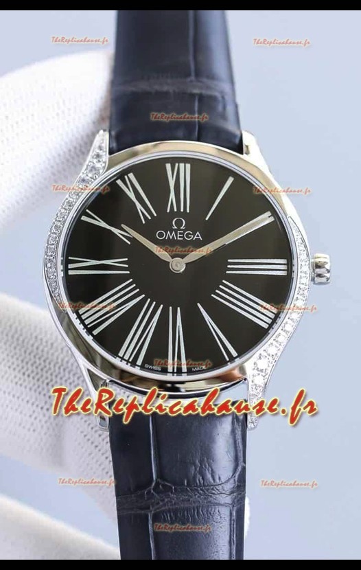 Omega De Ville Tresor Edition Montre Suisse à Quartz 36MM Boîtier Acier Cadran Noir