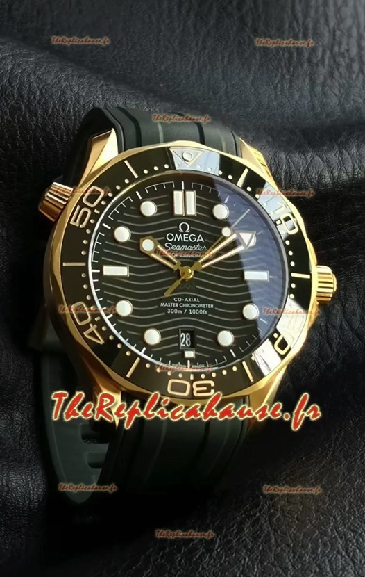 Omega Seamaster Super Clone 300M Master Chronometer Montre Or Rose Cadran Vert 