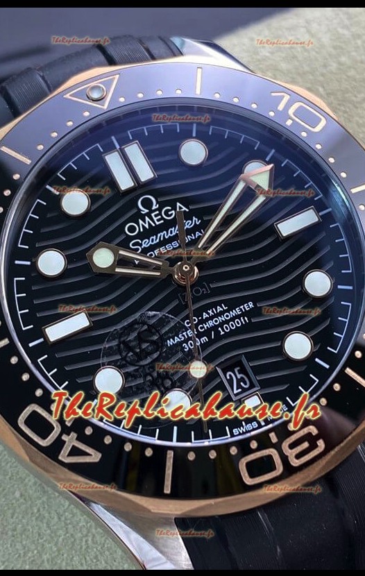 Omega Seamaster 300M Chronomètre Maître Co-Axial Cadran Noir Boîtier Deux Tons Réplique 1:1 