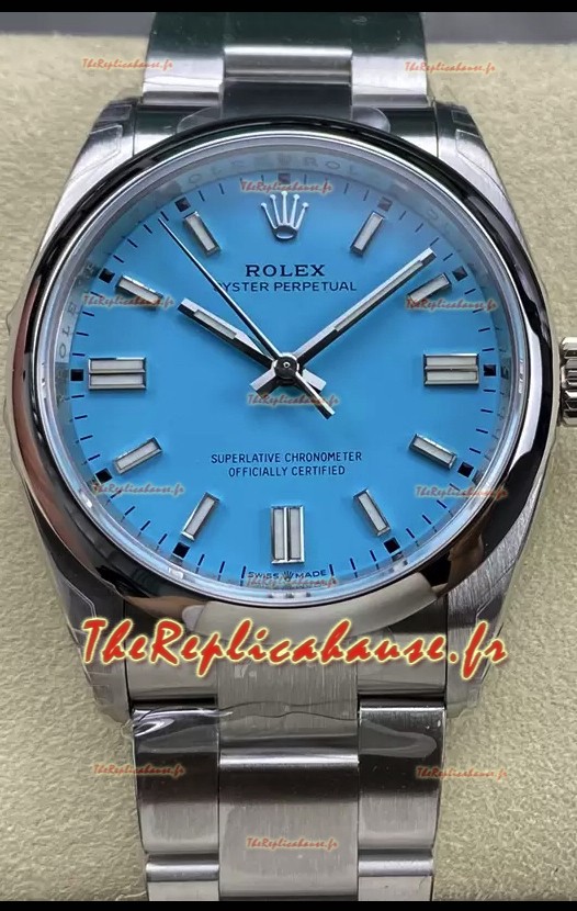 Rolex Oyster Perpetual REF# 126000 36MM Montre Réplique Mouvement Suisse Cadran Bleu Tiffany Acier 904L Miroir 1:1