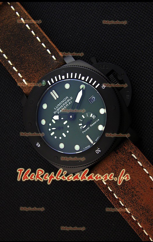 Montre Panerai Luminor Submersible Japonnaise Réserve de batterie PVD Répliquée