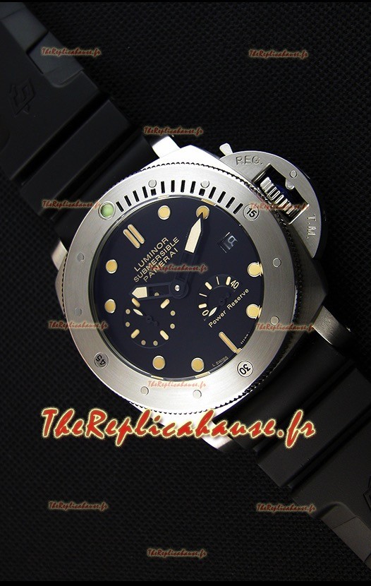 Montre Panerai Luminor Submersible Japonnaise Réserve de batterie en Acier Répliquée
