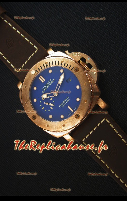 Panerai PAM617T Bronzo Montre Réplique - Edition Ultime Réplique Actualisé - Cadran Bleu