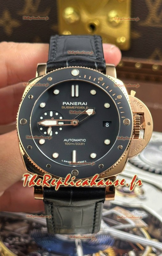 Panerai Super Clone Submersible PAM974 or rose montre 42MM