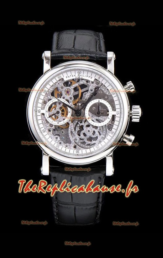 Patek Philippe Complications Montre chronographe squelette dans un boîtier en acier 904L