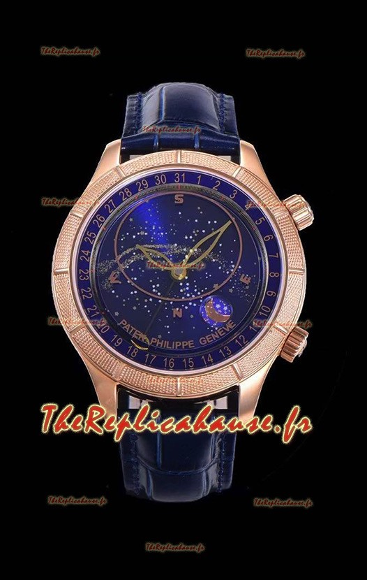 Montre Patek Philippe 6102R Grand Compilations Handwind Réplique Suisse - Lunette robuste cadran bleu