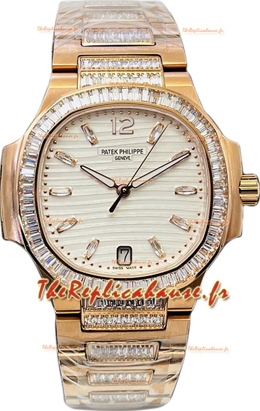 Patek Philippe Nautilus 7118R 35MM Cadran en or rose blanc Réplique miroir 1:1